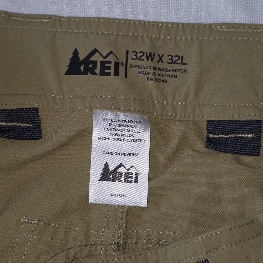 REI Co-Op Screenline Men Khaki Belt Chino Hiking Outdoor Traveler Pants Sz 32X31 - Picture 10 of 12